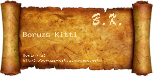Boruzs Kitti névjegykártya