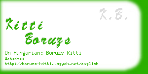 kitti boruzs business card